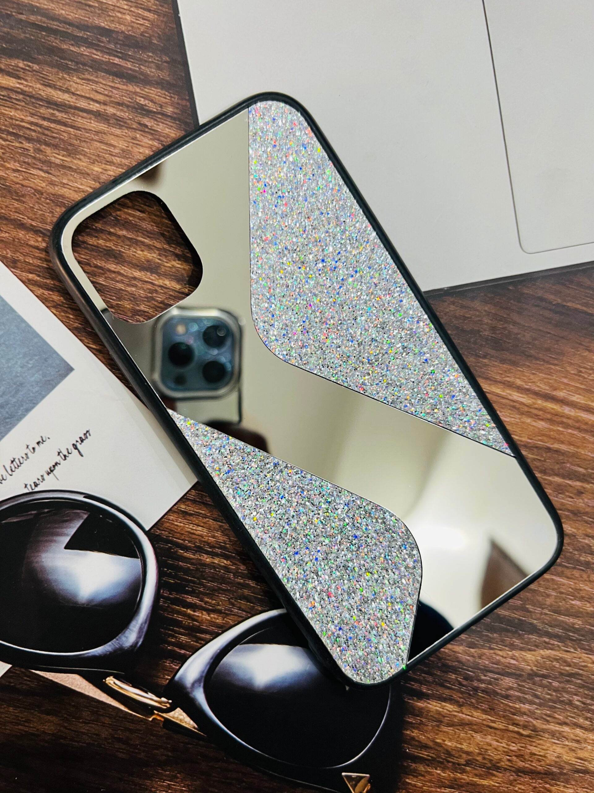 Premium Glitter Zigzag Case - Silver - Guleel