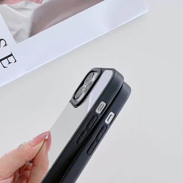 iPhone 13 Pro Premium Reflective Mirror Glass Case -Silver - Guleel