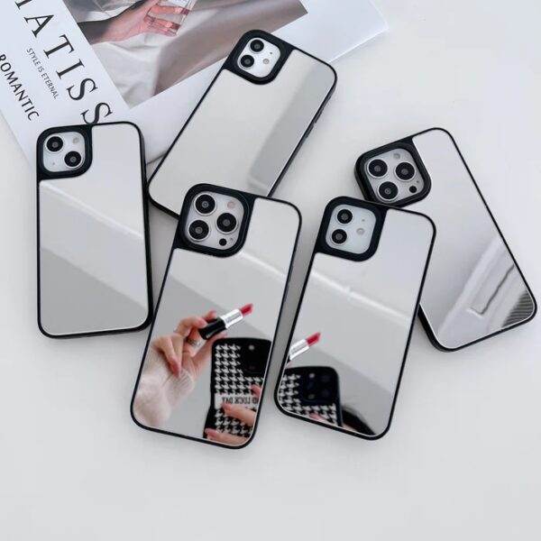 iPhone 12 Pro Max Premium Glass Reflective Mirror Finish Cover - Silver - Guleel