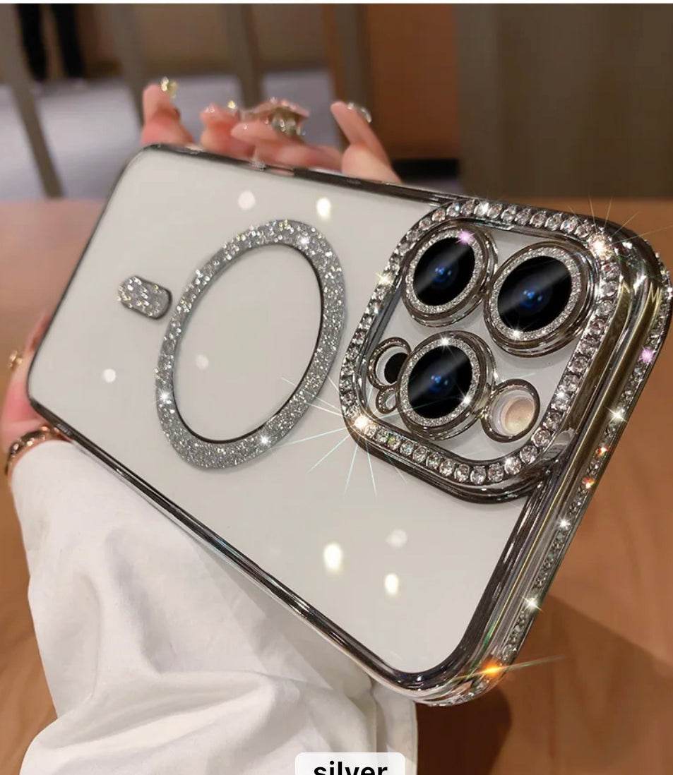 Premium MagSafe Transparent Diamond Pattern Case - Guleel