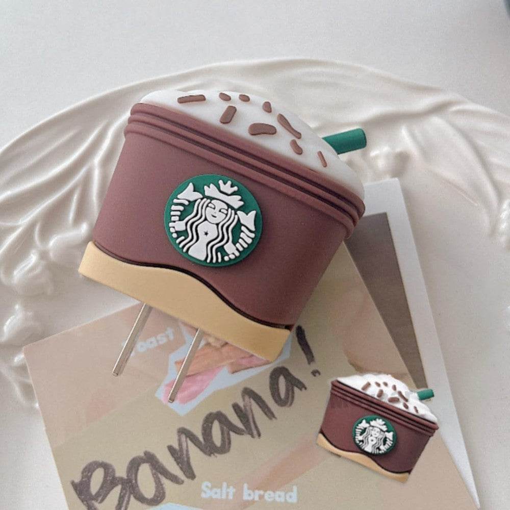 Silicone Cartoon iPhone Charger Case Cover for 18-20W Chargers -Starbucks Special Edition ( With Wire Cover ) - Guleel