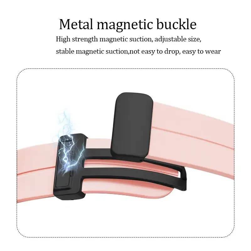 Silicone Sport Band Magnetic Clasp Adjustable Strap Apple Watch Series 8/7/6/5/4/3/2/1/SE/SE2/Ultra ( Watch Not Included)- (Black) - Guleel