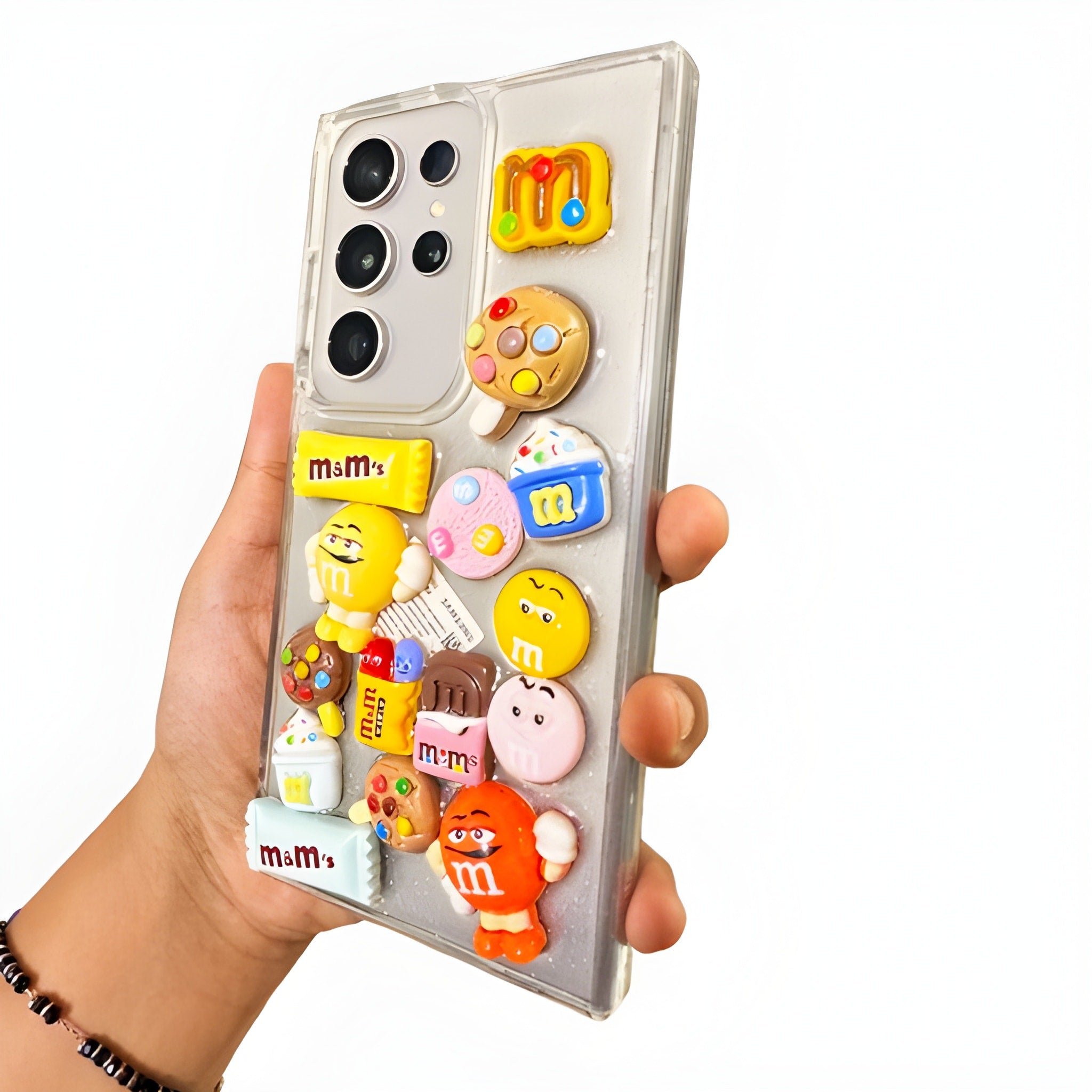 Premium Shockproof 3D Chocolate Chip Beans Transparent Clear Case