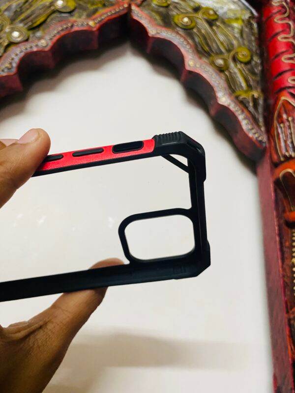 iPhone 12 Pro Max Premium Glass Finish Shockproof Case - Red Black - Guleel