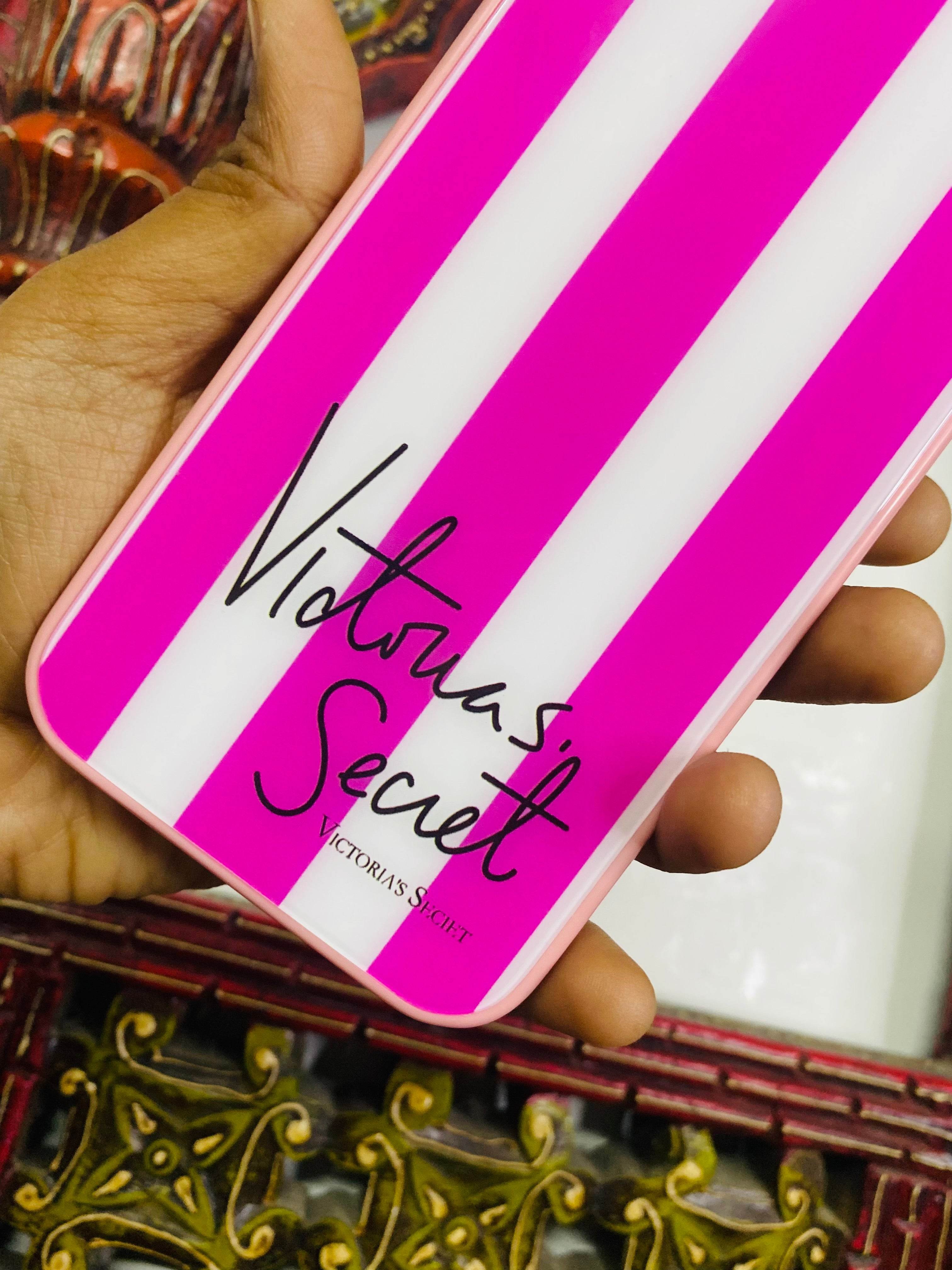 iPhone 12 Premium Glass Finish Victoria Secret Case - Pink - Guleel