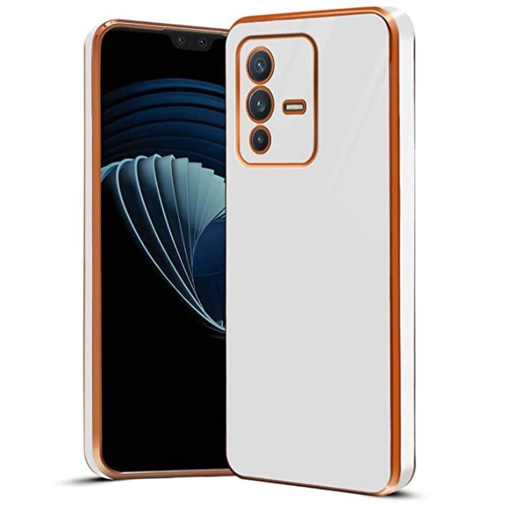 Vivo V23 5G Premium Silicon Case Cover - White - Guleel