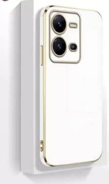 Vivo V25 5G Premium Silicon Case Cover- White - Guleel