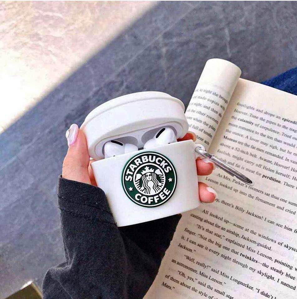 Airpod's 3 Cute Starbucks Cartoon Silicone Case - White - Guleel