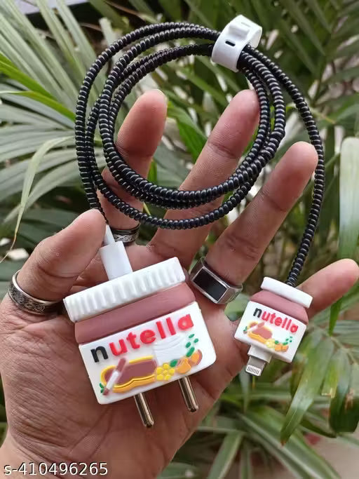 Samsung Cartoon Charger Case Cover for 25W Chargers-Nutella( With Wire Cover )