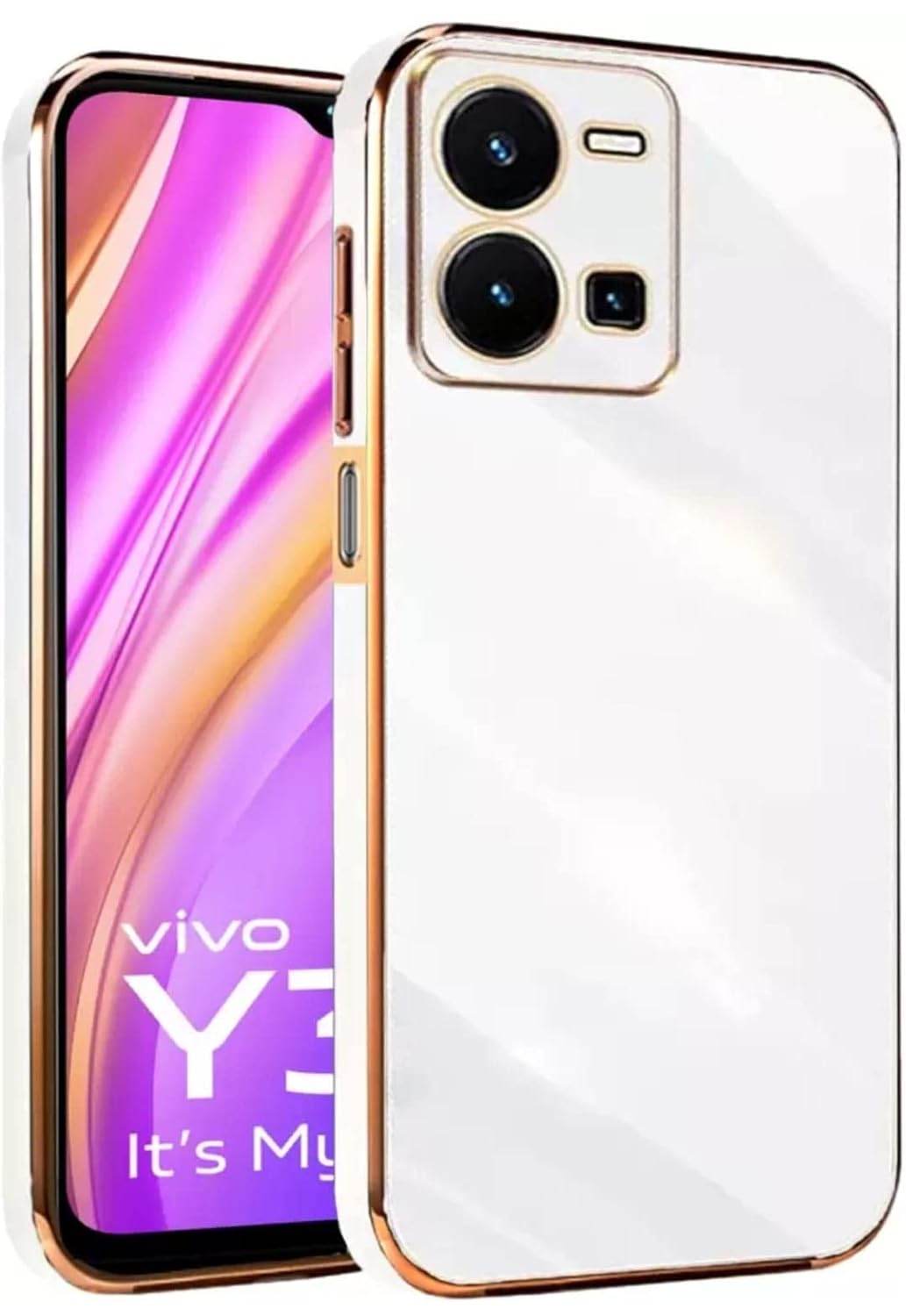 Vivo Y35 Premium Silicon Case Cover - White - Guleel