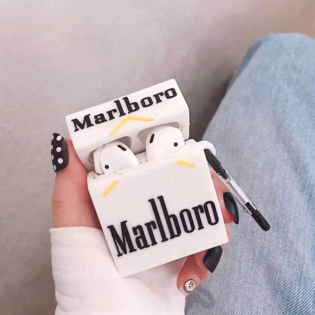 Airpod's 1 Marlboro Protective Case ( Airpods not Included ) - White - Guleel