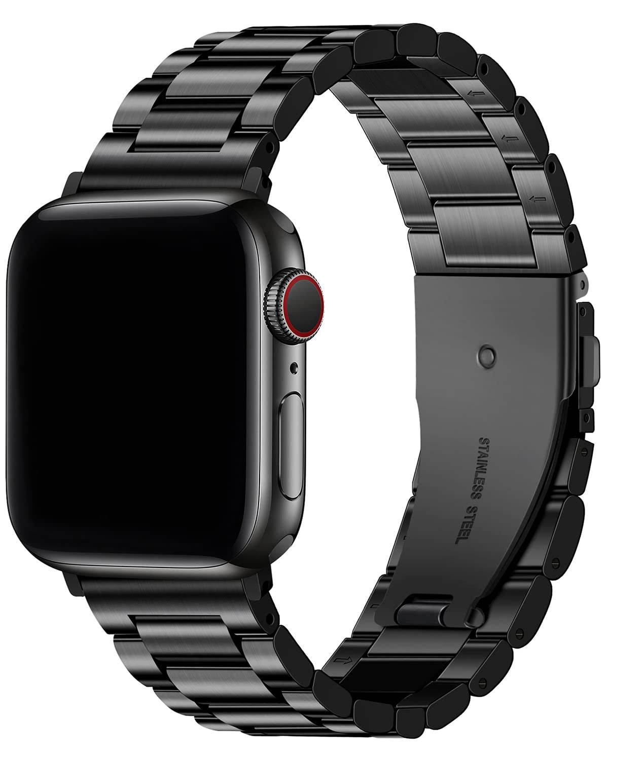 Premium Stainless Steel iWatch Band for Apple Watch Series 8/7/6/5/4/3/2/1/SE/SE2/Ultra - Black - Guleel