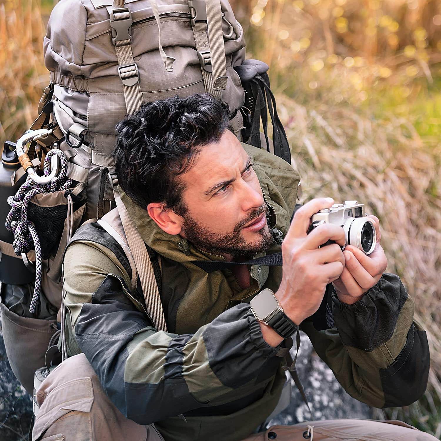 Alpine Loop Compatible with Apple Watch Straps 41mm 40mm 38mm Nylon Textile Woven Loop with Metal G‑Hook Sport Band for iWatch Ultra Series 8 7 6 5 4 3 2 1 SE - Guleel