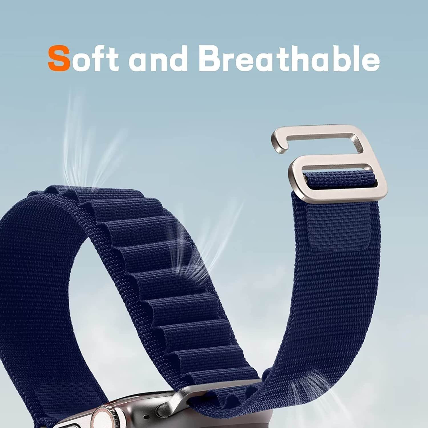 Alpine Loop Compatible with Apple Watch Straps 41mm 40mm 38mm Nylon Textile Woven Loop with Metal G‑Hook Sport Band for iWatch Ultra Series 8 7 6 5 4 3 2 1 SE - Guleel