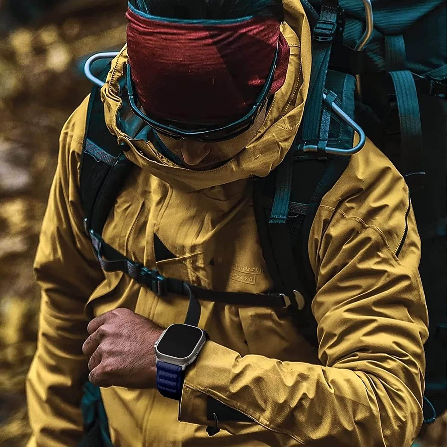 Alpine Loop Compatible with Apple Watch Straps Nylon Textile Woven Loop with Metal G‑Hook Sport Band for iWatch Ultra Series 8 7 6 5 4 3 2 1 SE - Guleel