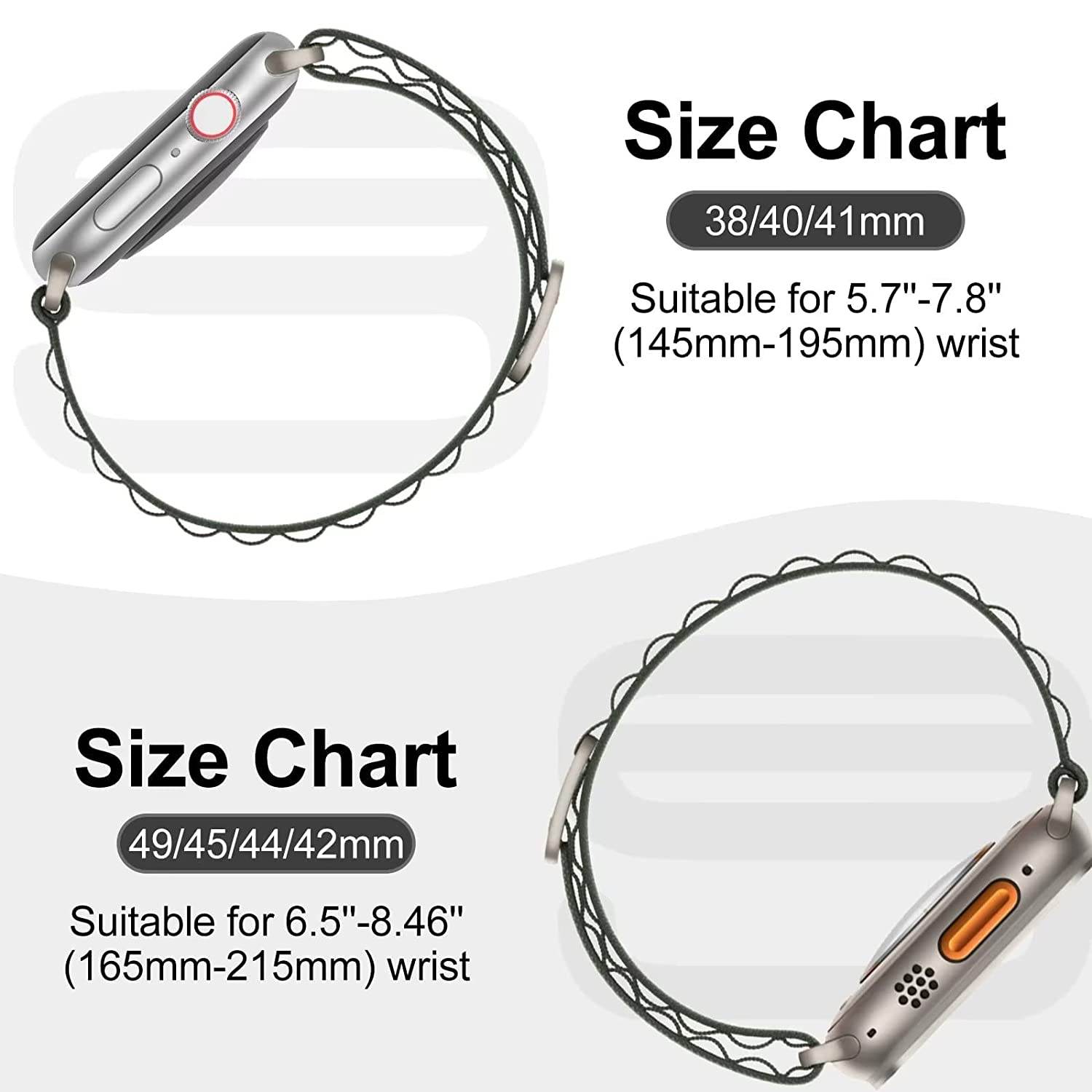 Alpine Loop Compatible with Apple Watch Straps Nylon Textile Woven Loop with Metal G‑Hook Sport Band for iWatch Ultra Series 8 7 6 5 4 3 2 1 SE - Guleel