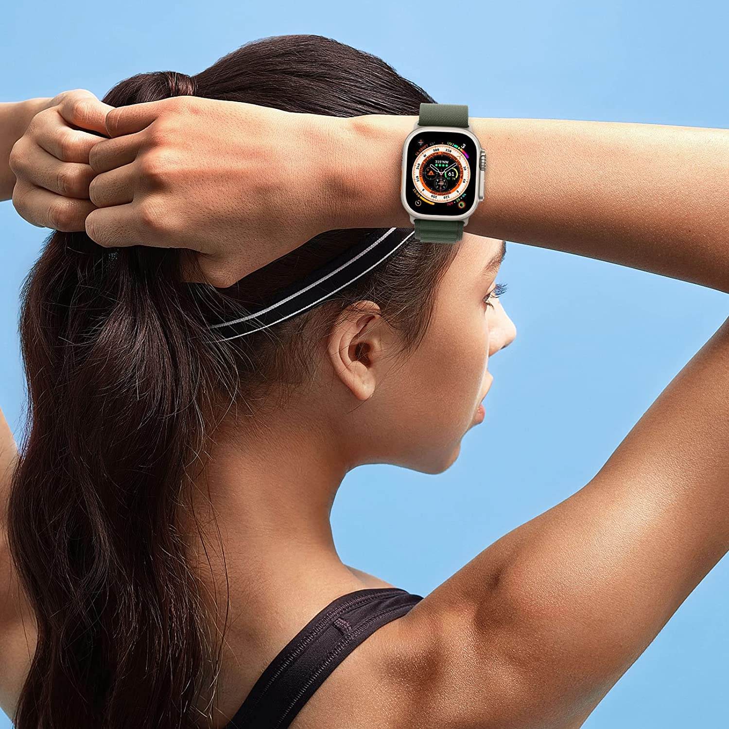 Alpine Loop Compatible with Apple Watch Straps 49mm 45mm 44mm 42mm Nylon Textile Woven Loop with Metal G‑Hook Sport Band for iWatch Ultra Series 8 7 6 5 4 3 2 1 SE - Guleel