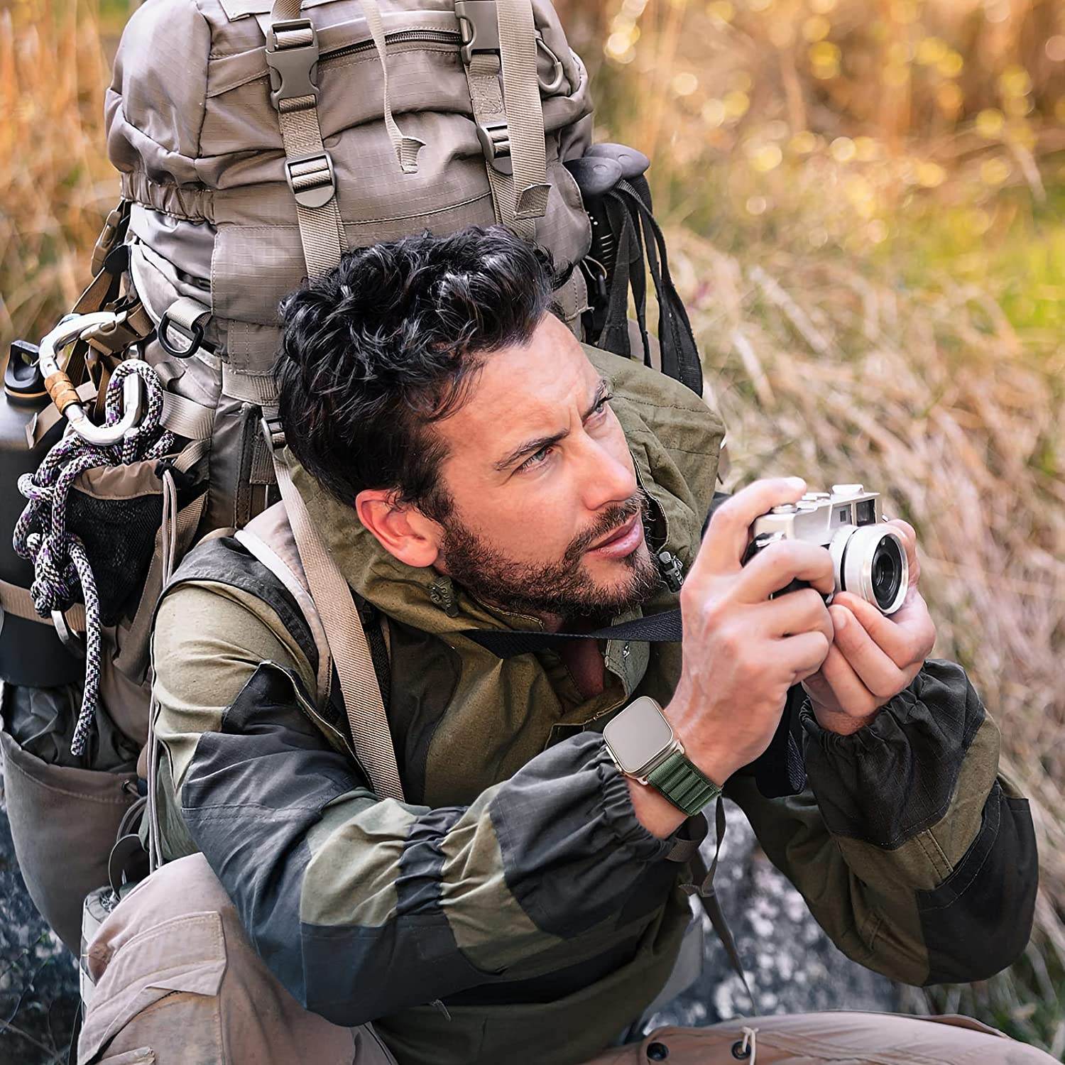 Alpine Loop Compatible with Apple Watch Straps 49mm 45mm 44mm 42mm Nylon Textile Woven Loop with Metal G‑Hook Sport Band for iWatch Ultra Series 8 7 6 5 4 3 2 1 SE - Guleel