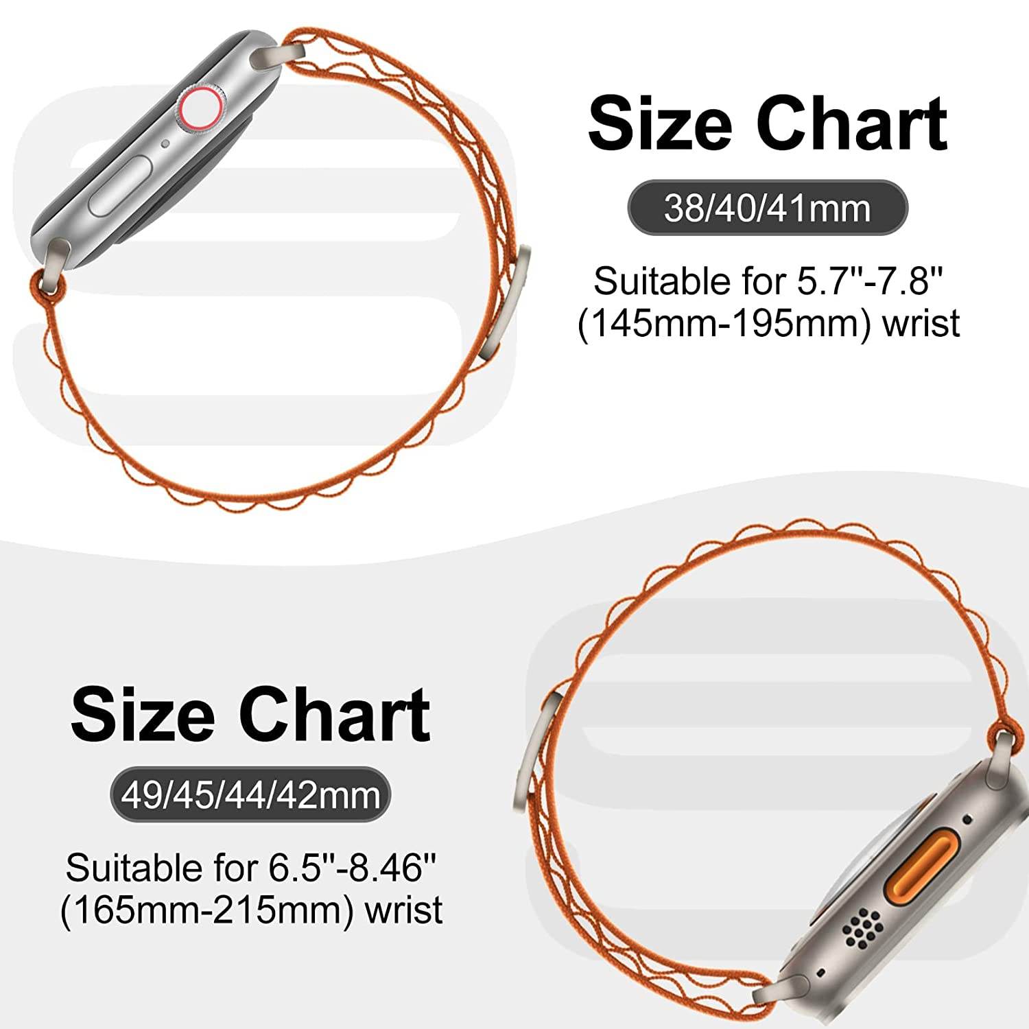 Alpine Loop Compatible with Apple Watch Straps 41mm 40mm 38mm Nylon Textile Woven Loop with Metal G‑Hook Sport Band for iWatch Ultra Series 8 7 6 5 4 3 2 1 SE - Guleel
