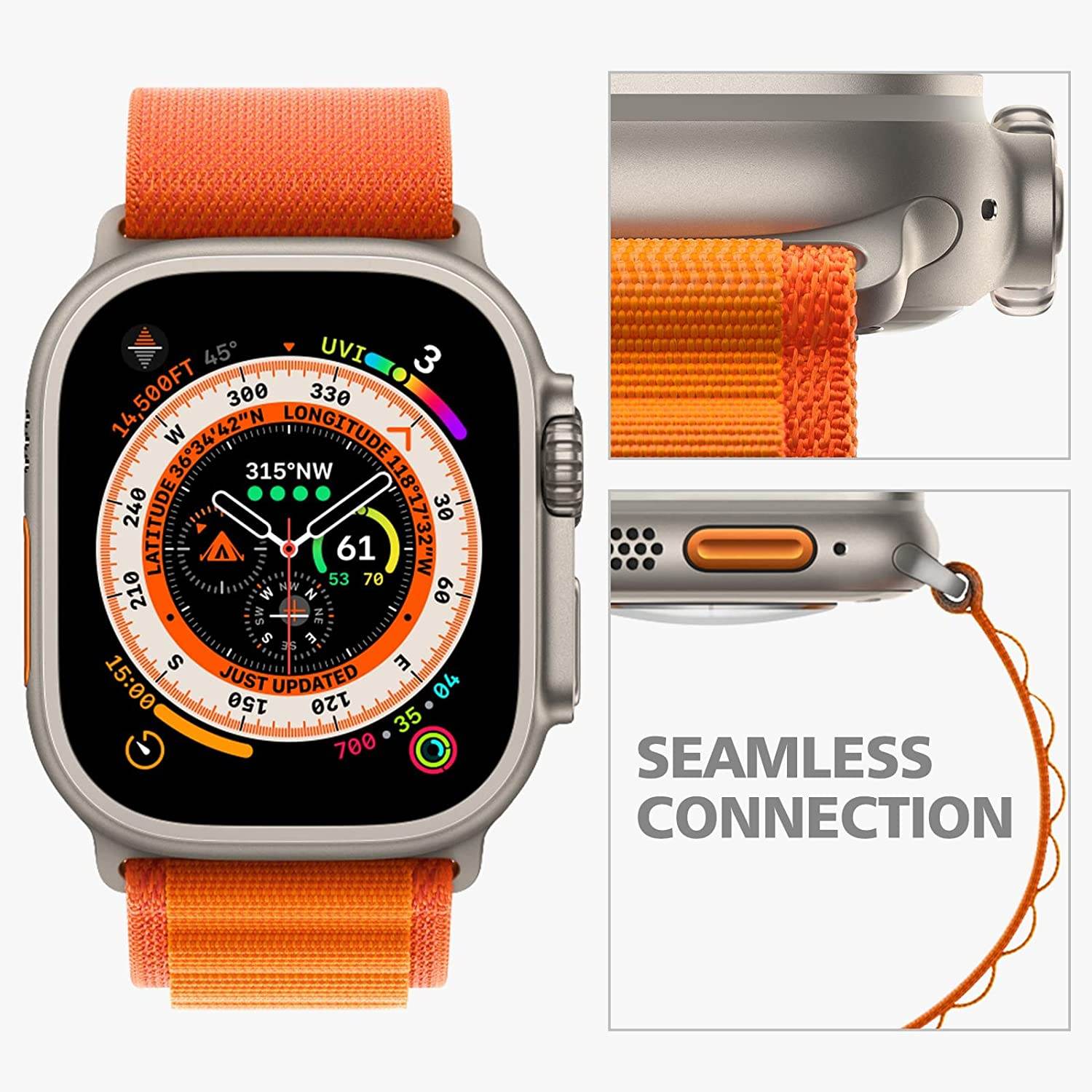 Alpine Loop Compatible with Apple Watch Straps Nylon Textile Woven Loop with Metal G‑Hook Sport Band for iWatch Ultra Series 8 7 6 5 4 3 2 1 SE - Guleel