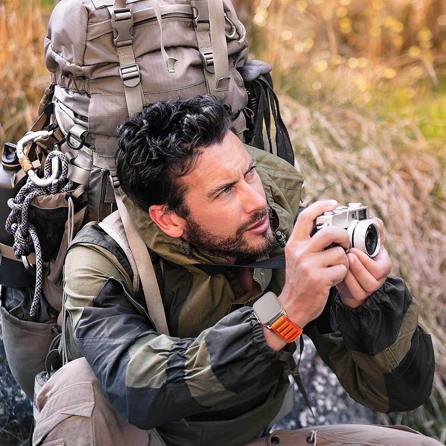 Alpine Loop Compatible with Apple Watch Straps Nylon Textile Woven Loop with Metal G‑Hook Sport Band for iWatch Ultra Series 8 7 6 5 4 3 2 1 SE - Guleel