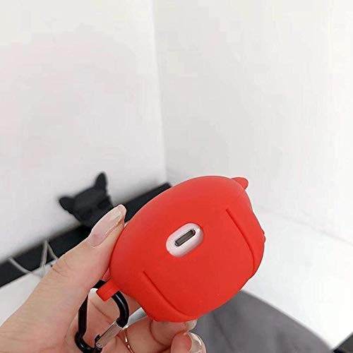 Airpod's 1 Cute Cartoon Bulldog Silicone Case ( Airpods Not Included ) - Red - Guleel