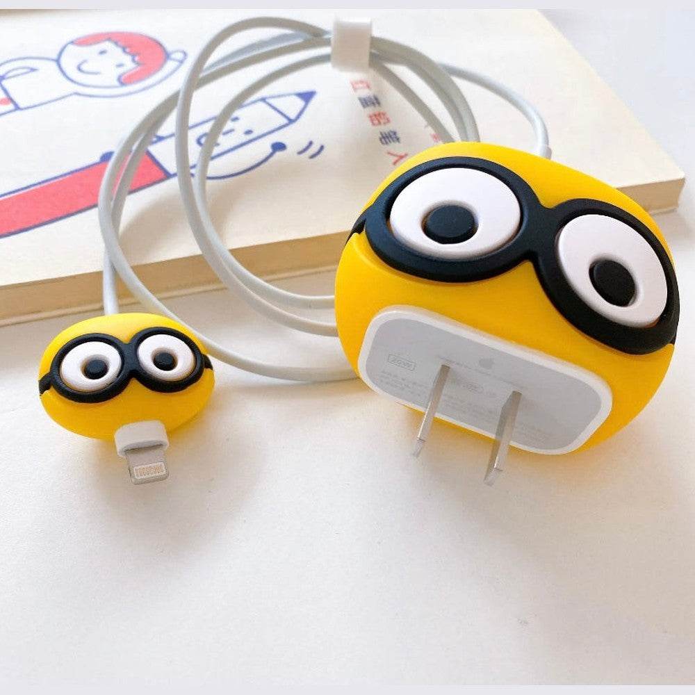 Silicone Cartoon iPhone Charger Case Cover for 18-20W Chargers - Shinchan (with Wire Cover) - Guleel