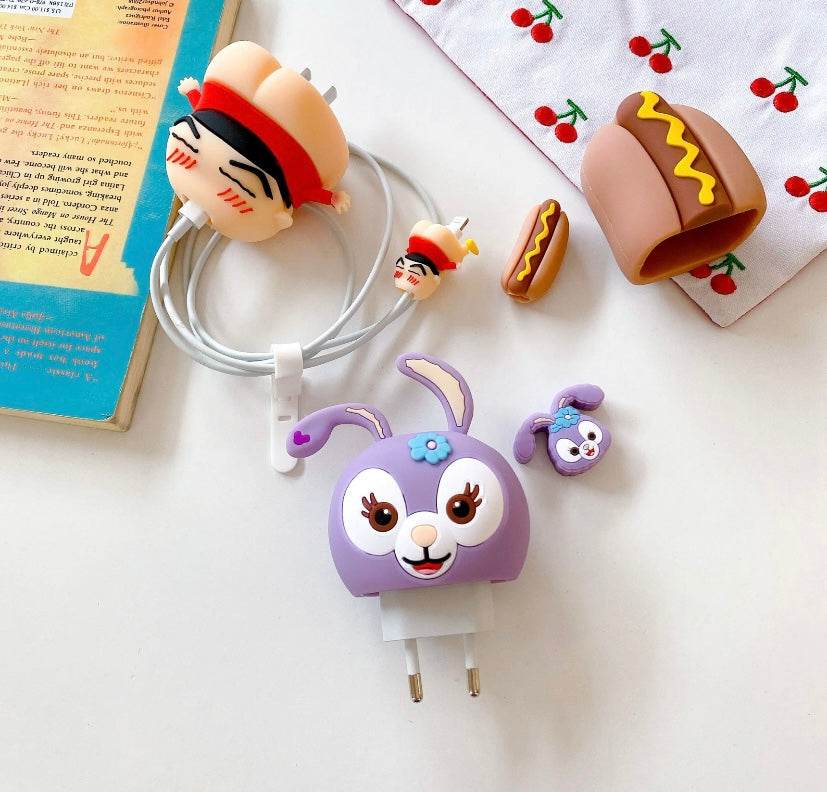 Silicone Cartoon iPhone Charger Case Cover for 18-20W Chargers – Astronaut (with Wire Cover) - Guleel