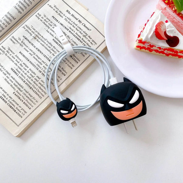 Silicone Cartoon iPhone Charger Case Cover for 18-20W Chargers - Batman (with Wire Cover) - Guleel