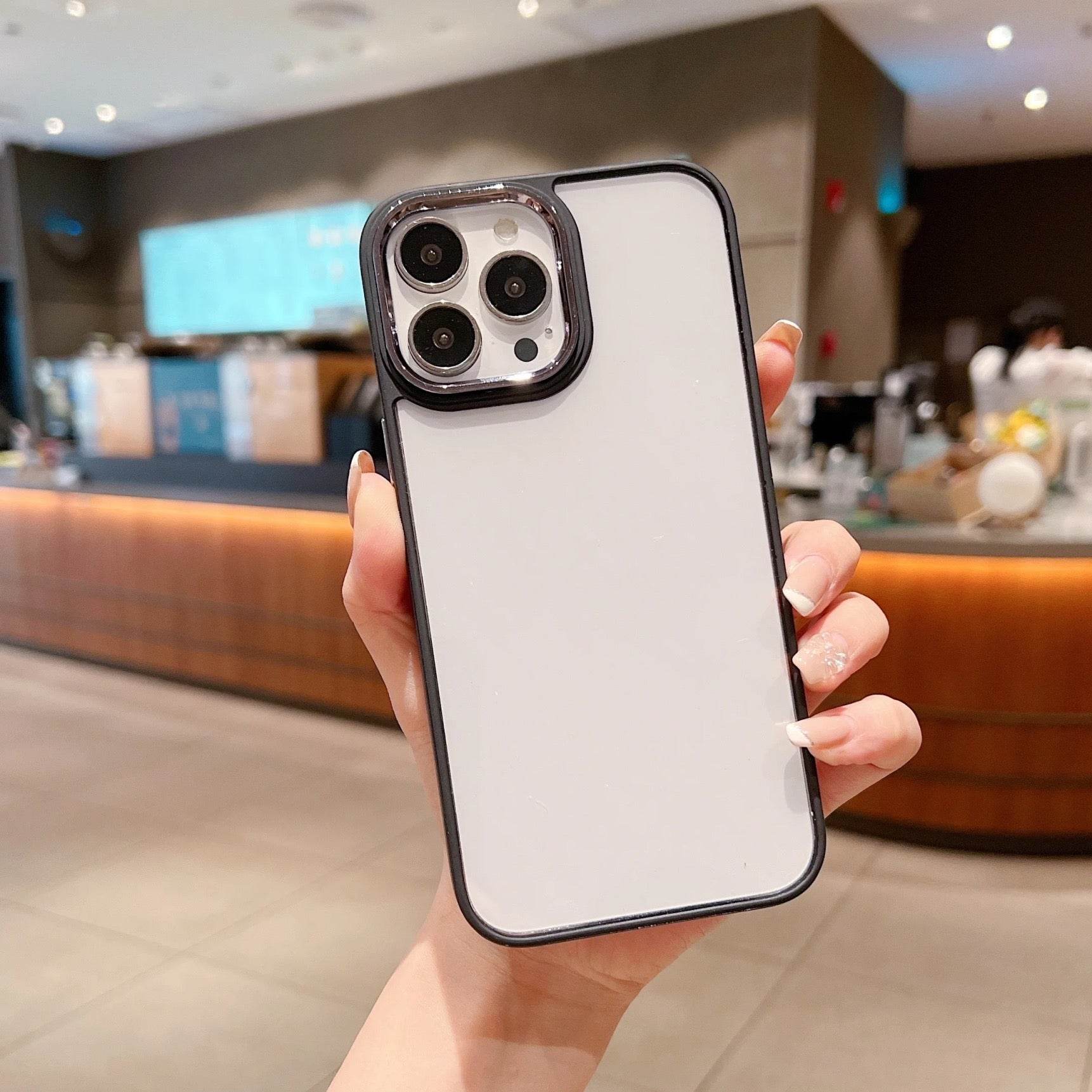 iPhone 13 Pro Shockproof Transparent Case - Black - Guleel