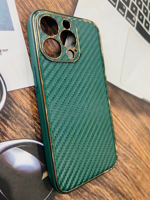 iPhone 13 Pro Premium Camera Protection Carbon Fiber Case - Dark Green - Guleel
