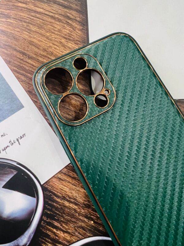 iPhone 13 Pro Premium Camera Protection Carbon Fiber Case - Dark Green - Guleel