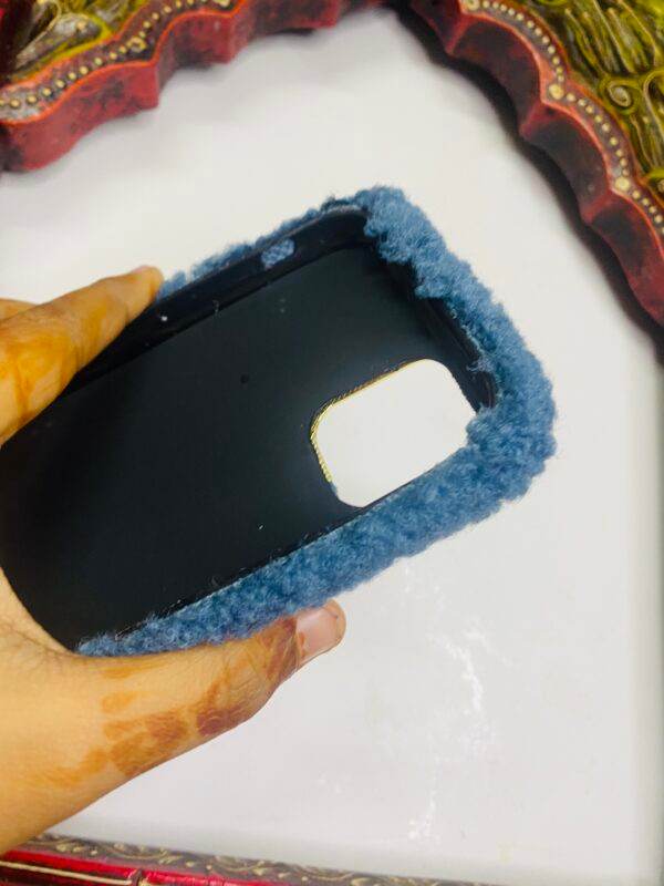 iPhone 13 Cute Fur & Fluffy Case – Tom Blue - Guleel