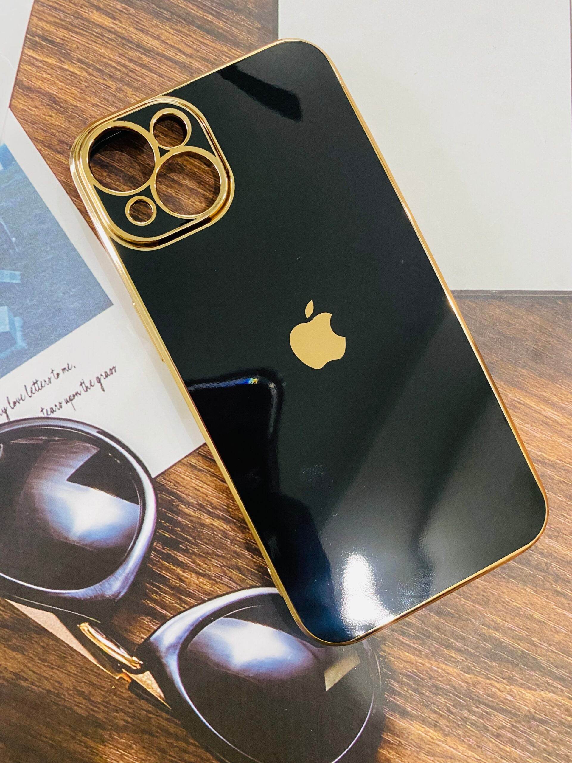 iPhone 13 Logo silicon Case - Black - Guleel