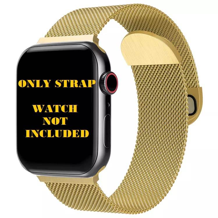 Metal Stainless Steel Bands Compatible with Apple Watch Bands, Loop Magnetic Milanese Mesh Strap for iWatch Series 7 6 5 4 3 2 SE - Guleel