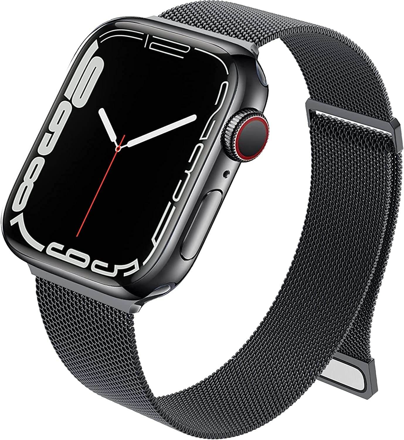 Metal Stainless Steel Bands Compatible with Apple Watch 49mm 45mm 44mm 42mm Bands, Loop Magnetic Milanese Mesh Strap for iWatch Series 7 6 5 4 3 2 SE - Guleel