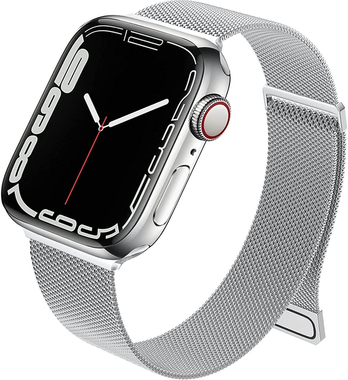 Metal Stainless Steel Bands Compatible with Apple Watch 49mm 45mm 44mm 42mm Bands, Loop Magnetic Milanese Mesh Strap for iWatch Series 7 6 5 4 3 2 SE - Guleel