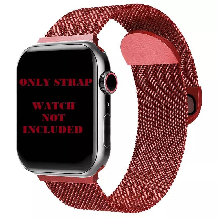 Metal Stainless Steel Bands Compatible with Apple Watch 41mm 40mm 38mm Bands, Loop Magnetic Milanese Mesh Strap for iWatch Series 7 6 5 4 3 2 SE - Guleel