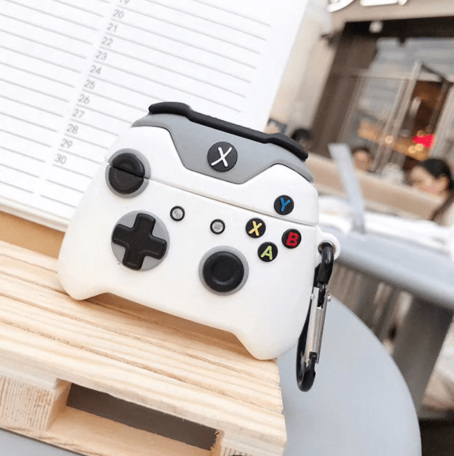 Airpod's 1 Cartoon Gaming Controller Airpod's Silicone Case = White ( Airpods Not Included ) White - Guleel