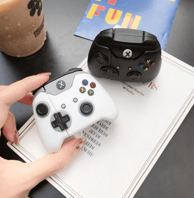 Airpod's 1 Cartoon Gaming Controller Airpod's Silicone Case = White ( Airpods Not Included ) White - Guleel