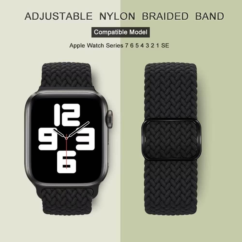 Apple Watch Straps Solo Loop Braided Nylon Sport Band for iWatch Series Ultra 8 7 6 5 4 3 2 1 SE - Guleel