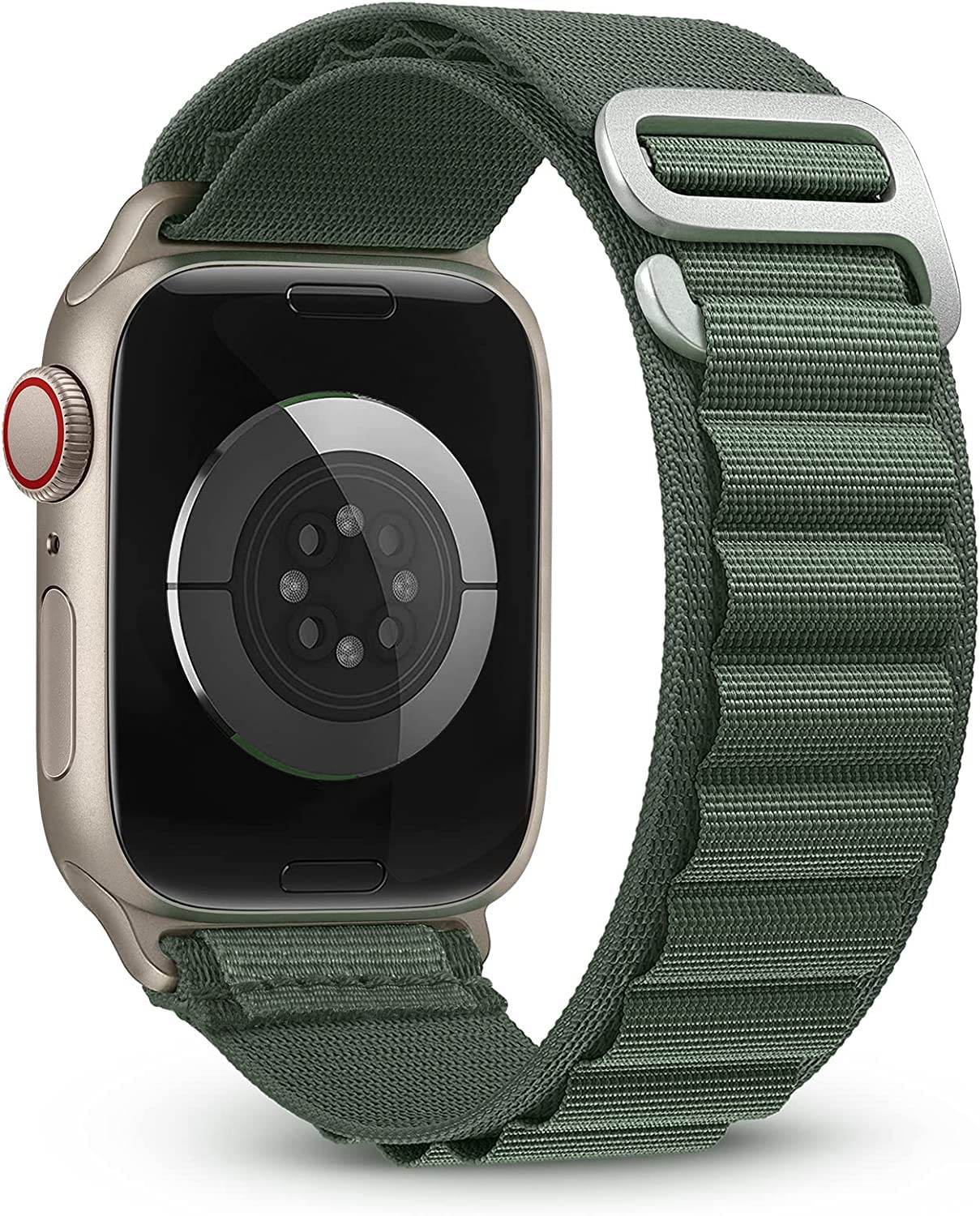 Trail Loop Band Compatible for Apple Watch Ultra Band 44mm 45mm 49mm 42mm Nylon Sport Loop Men Women Adjustable Pull Tab Strap for iWatch Ultra ( Green ) - Guleel