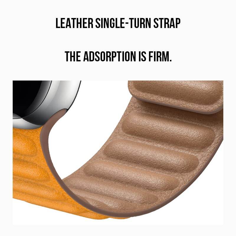 Magnetic Leather Loop Strap for iWatch Band Series Ultra 8/7/6/5/4/3/2/1/SE - Guleel