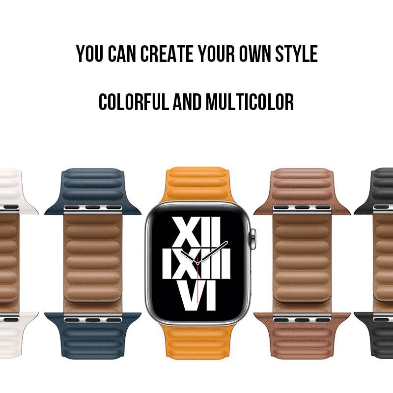 Magnetic Leather Loop Strap for iWatch Band Series Ultra 8/7/6/5/4/3/2/1/SE - Guleel