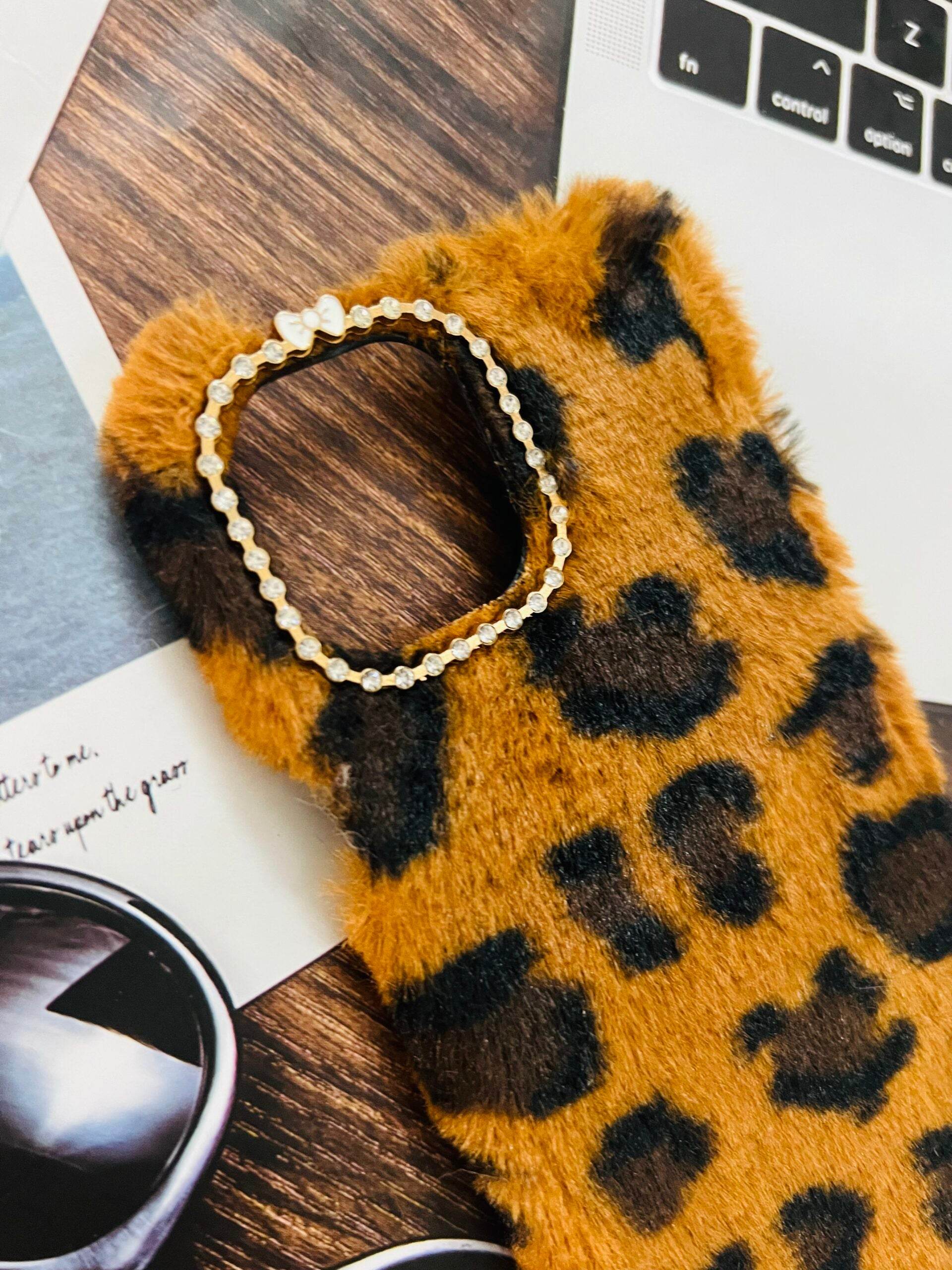 iPhone 12 Pro Max Cute Fur & Fluffy Case – Brown - Guleel