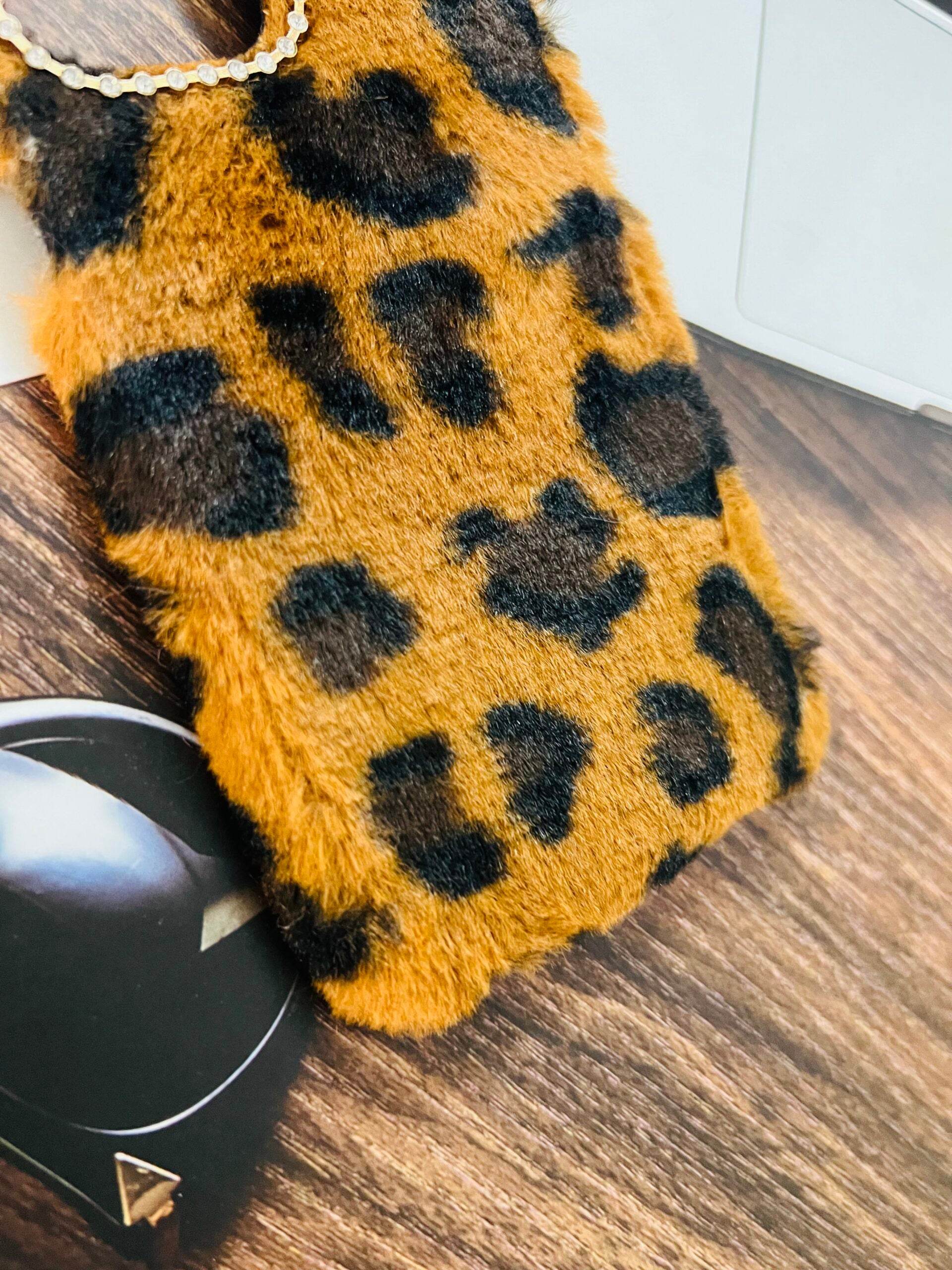 iPhone 12 Pro Max Cute Fur & Fluffy Case – Brown - Guleel