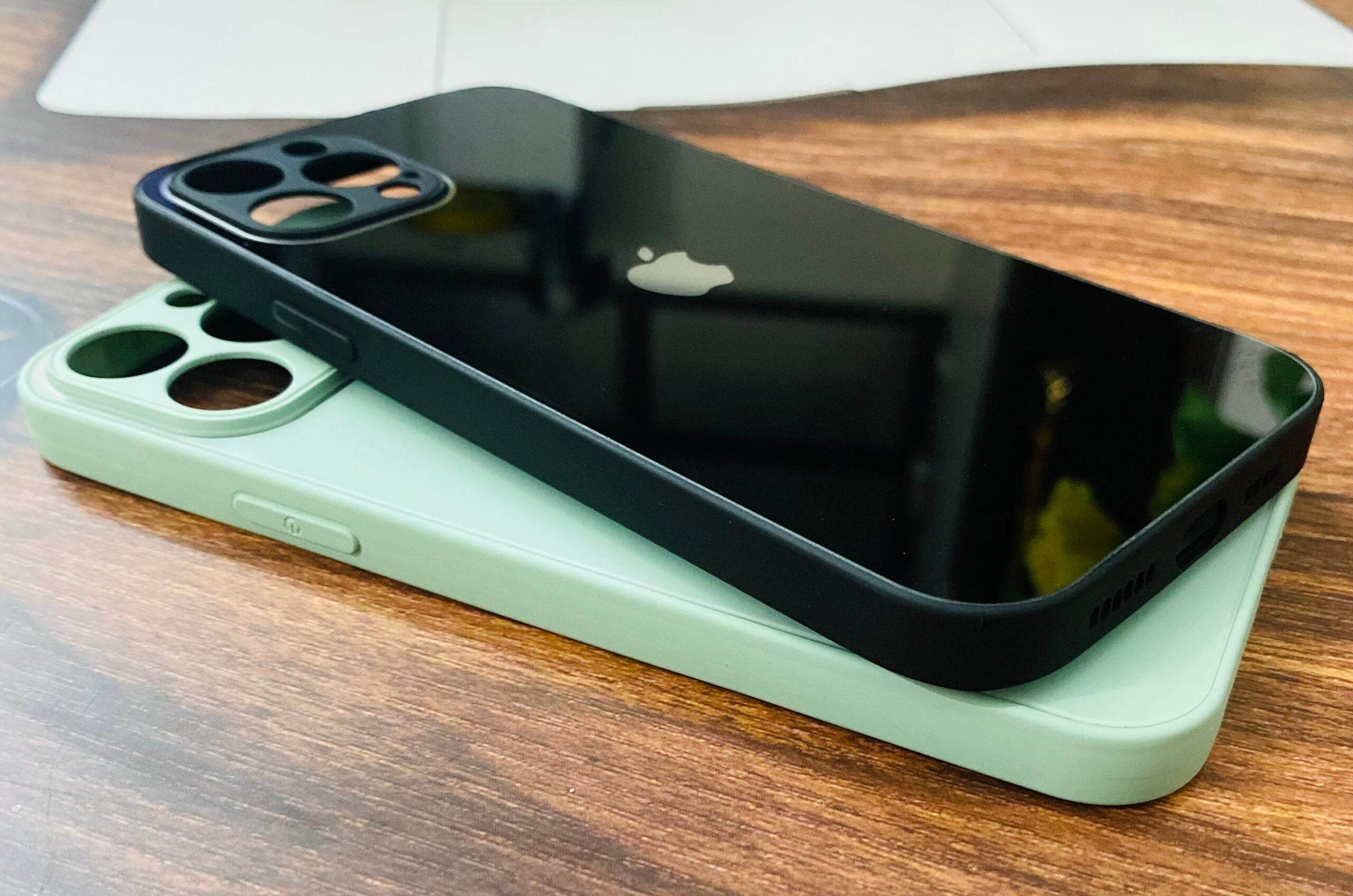 iPhone 13 Pro Max Premium Glass Camera Protection Shockproof Case- Light Green - Guleel