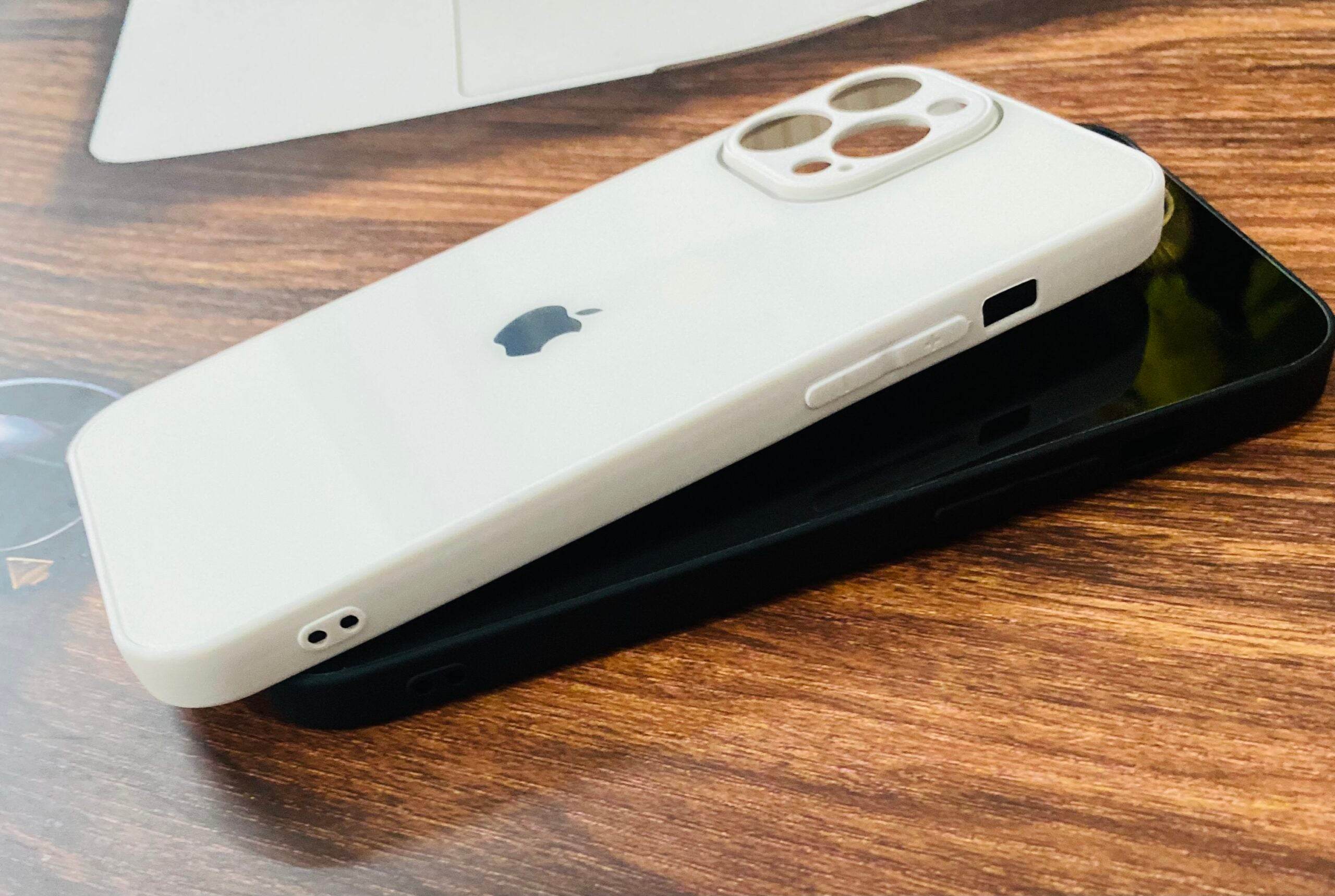 iPhone 13 Pro Max Premium Glass Camera Protection Shockproof Case- White - Guleel