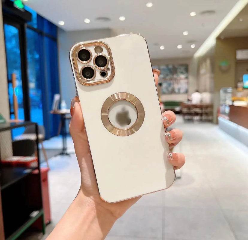 iPhone 13 Pro Max Premium Silicone Series Camera Protection Logo Cut Case – White - Guleel