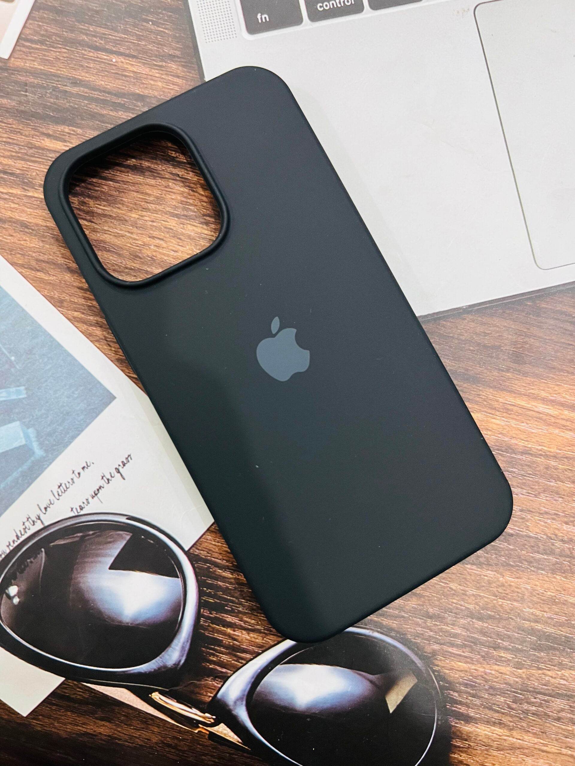 iPhone 14 Pro Original LOGO Silicone Case- Black - Guleel